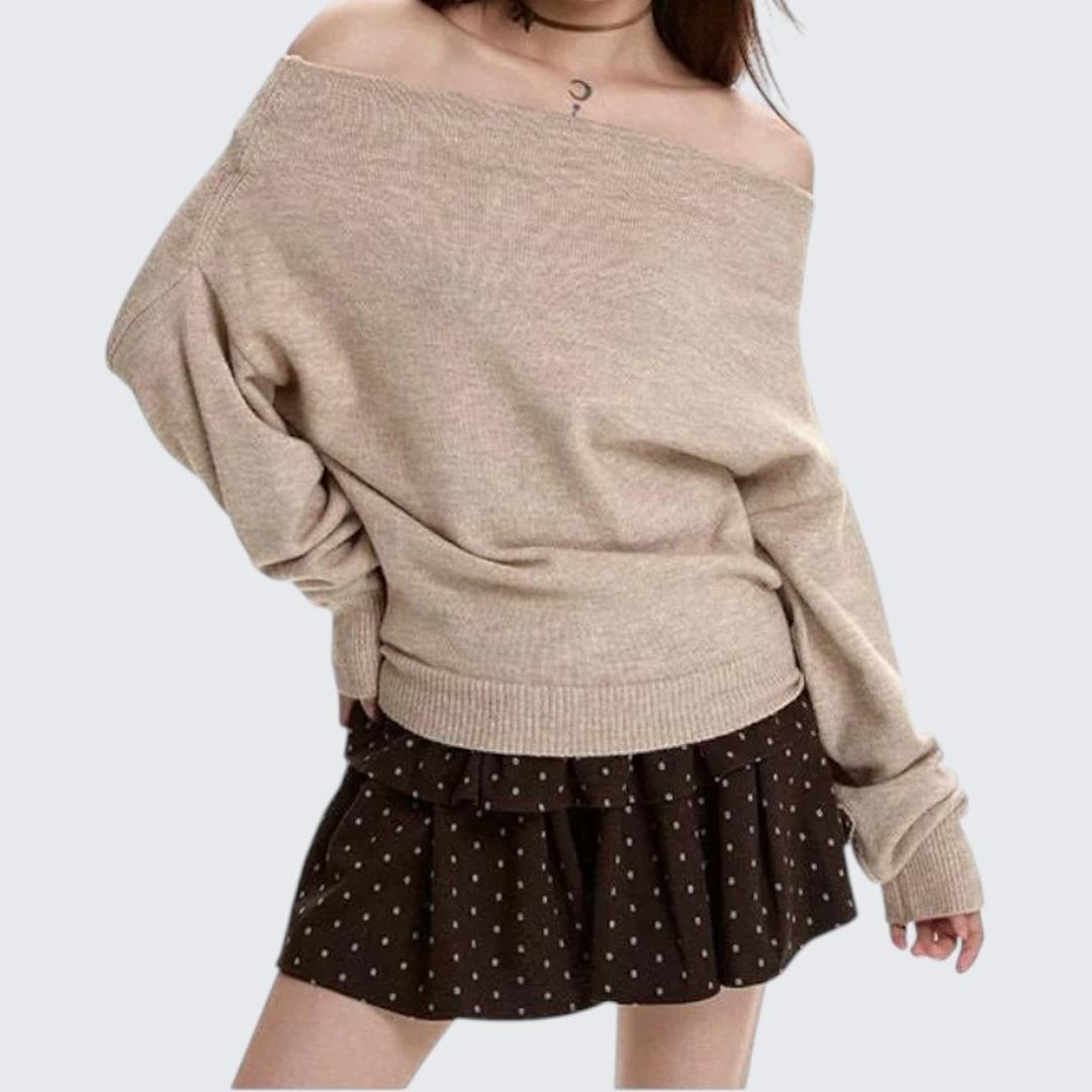 High - End One - Neck Long - Sleeve Sweater For Women - Autumn & Winter - tutufox - 