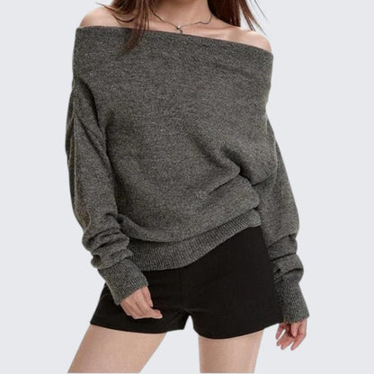 High - End One - Neck Long - Sleeve Sweater For Women - Autumn & Winter - tutufox - 
