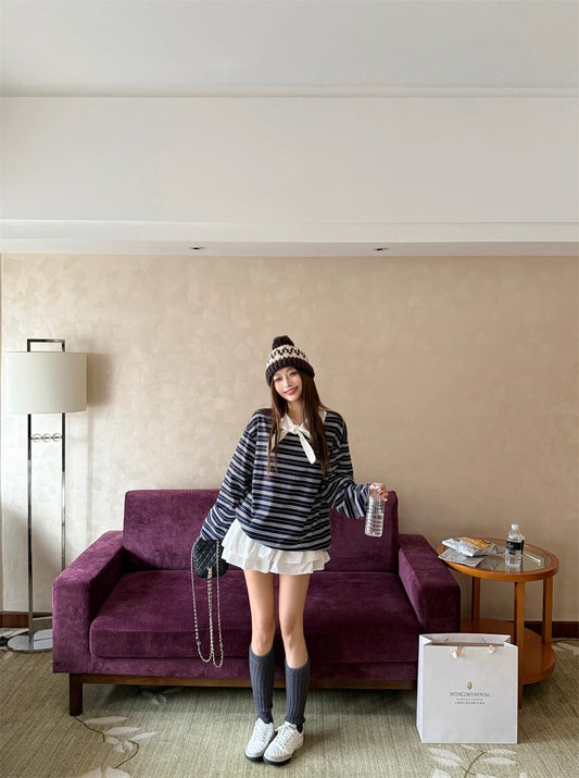 Bow Tie Striped Tee Women