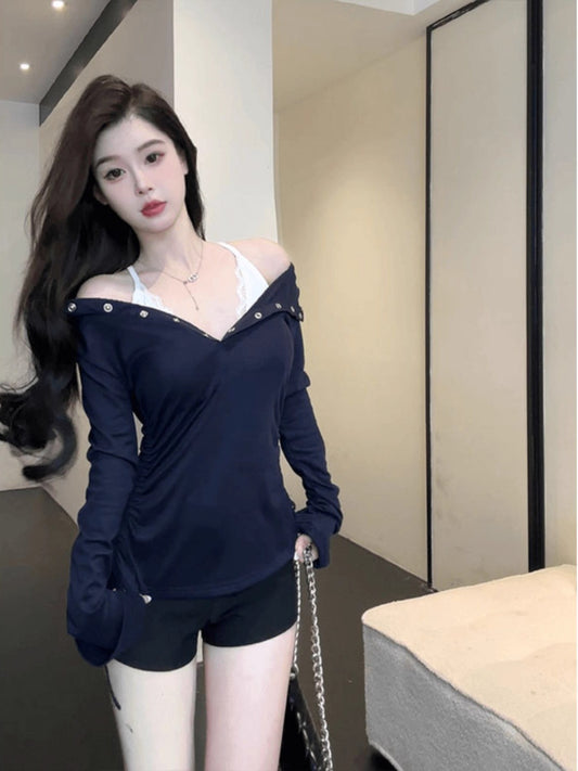 Sheer Hooded Long Sleeve Tee Women