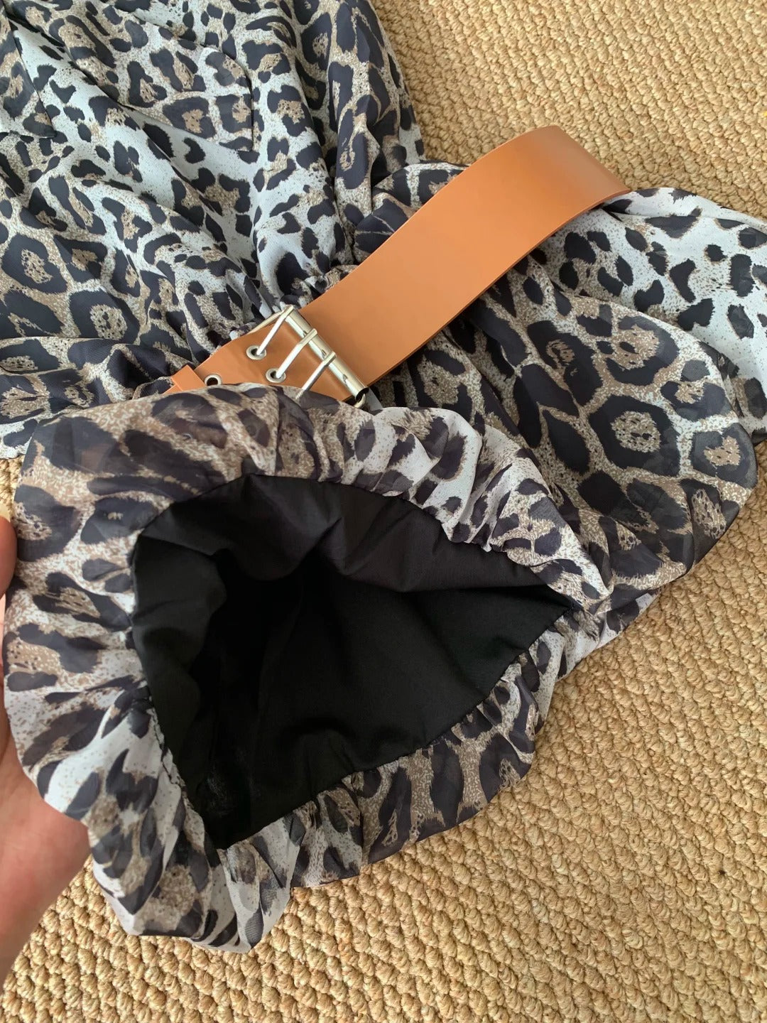 Gray Leopard Tank Mini Dress Y2K Mini Dress