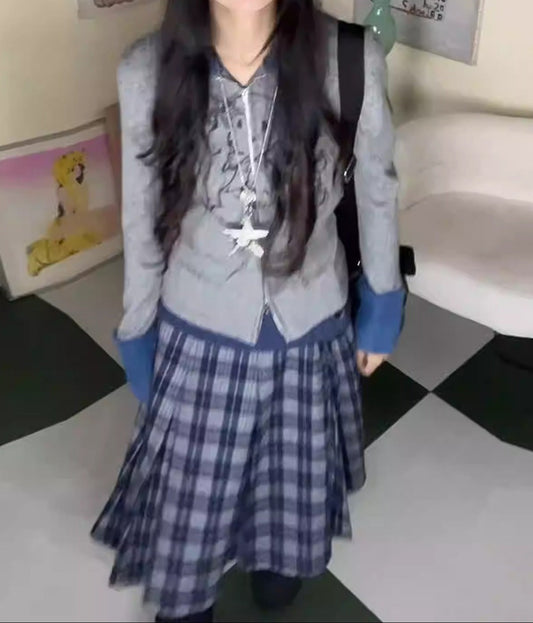 Zip High Neck Knit Top with Fur Collar Women