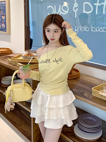 Off Shoulder Lace Tee Women