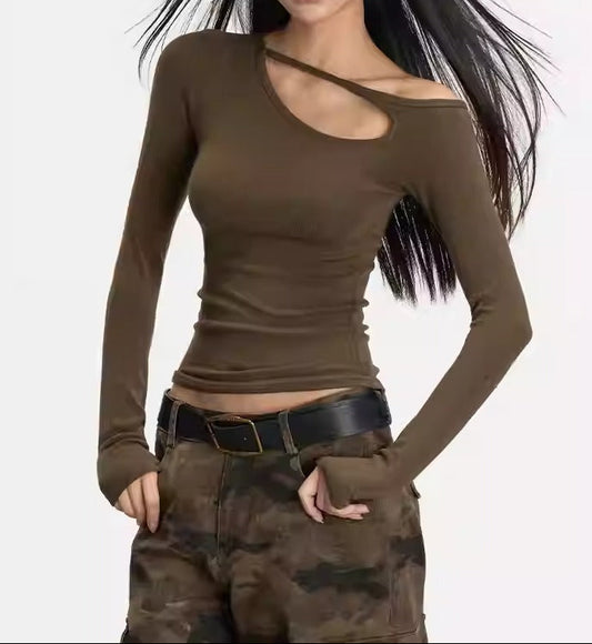 Cutout One-Shoulder Tee Women