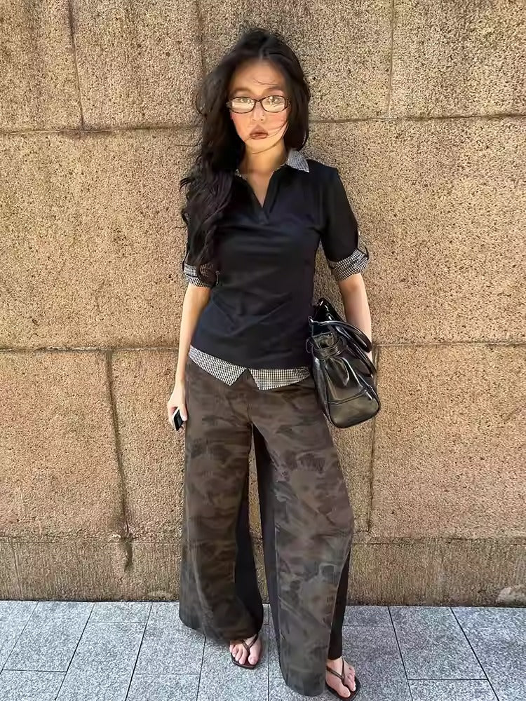 American College Style Polo T-Shirt