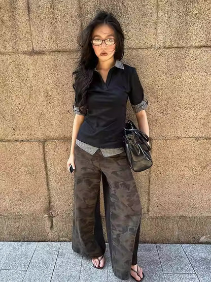 American College Style Polo T-Shirt