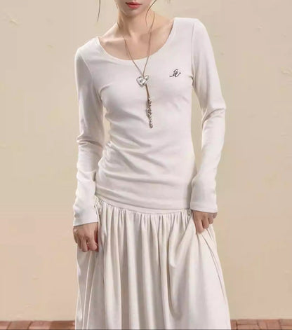 Fitted Retro Long Sleeve Tee Women