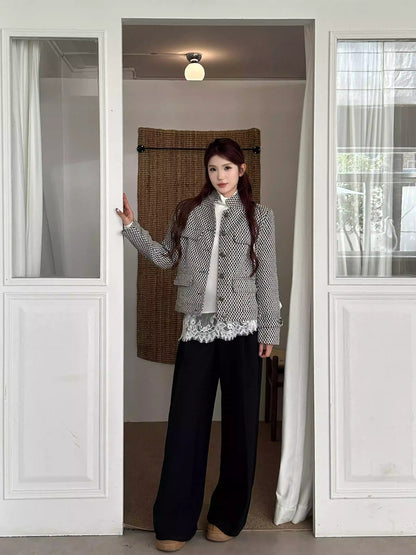 Tweed Collar Jacket Women