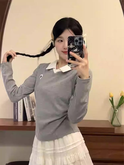 Doll Collar Layered Tee Women