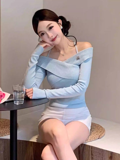 Halter Cutout Knit Sweater Women