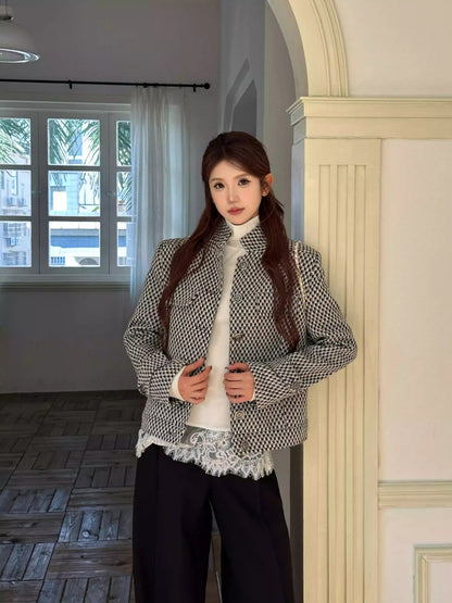 Tweed Collar Jacket Women