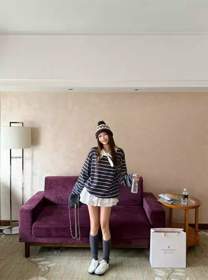 Bow Tie Striped Tee Women