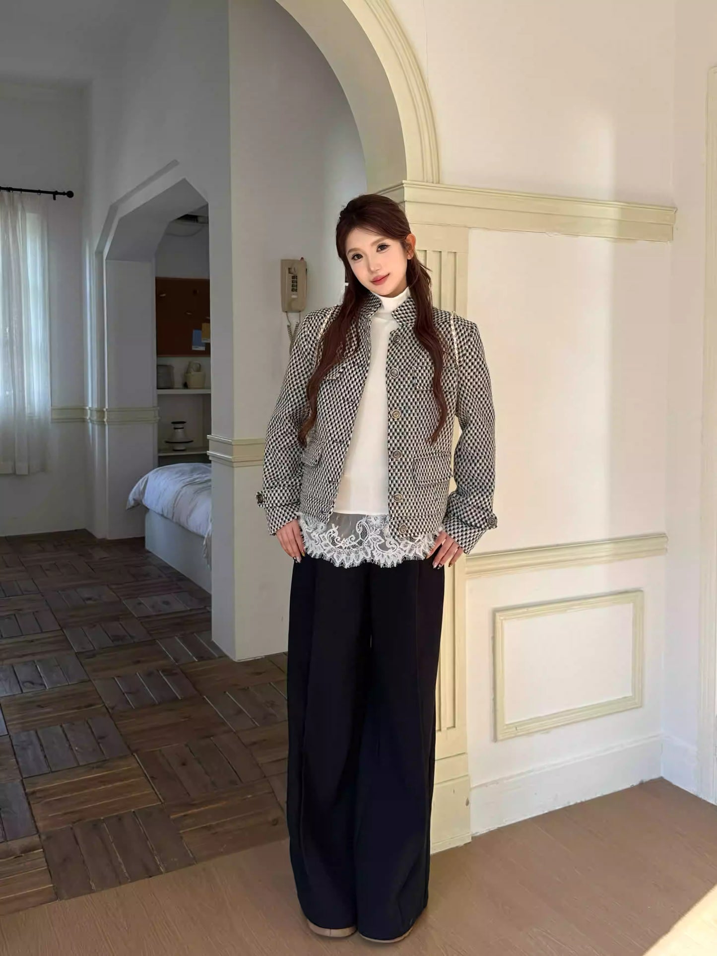 Tweed Collar Jacket Women