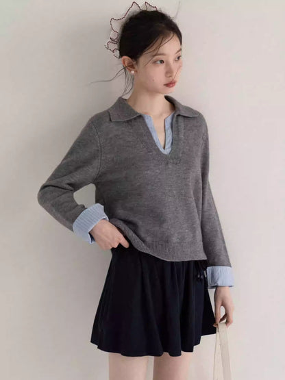 Layered Colorblock Sweater Women