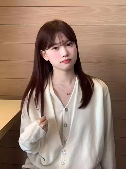 Layered V-Neck Knit Cardigan Women