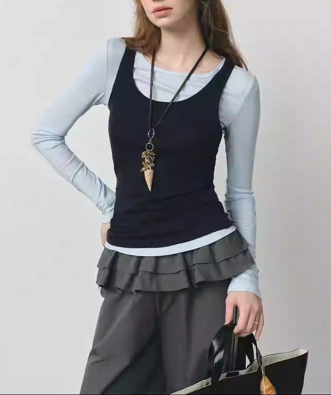 Coree Colorblock Layered Long Sleeve Tee Women