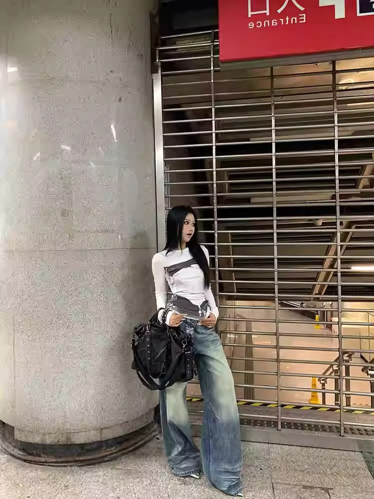 American Edgy Long Sleeve Y2K T-Shirt