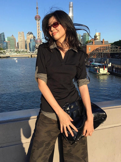 American College Style Polo T-Shirt