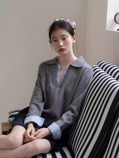 Layered Colorblock Sweater Women