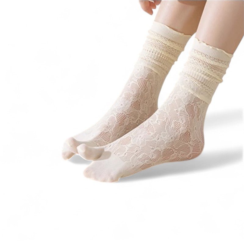 Lace Balletcore Tabi Socks - tutufox - 