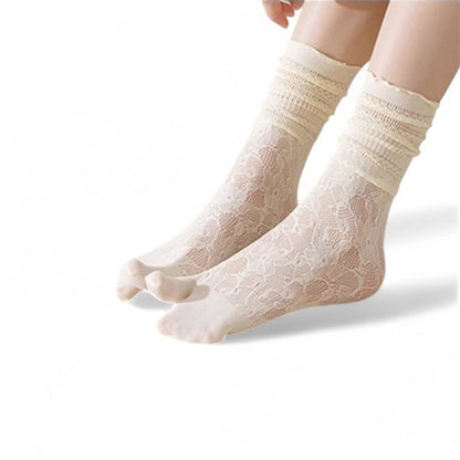 Lace Balletcore Tabi Socks - tutufox - 