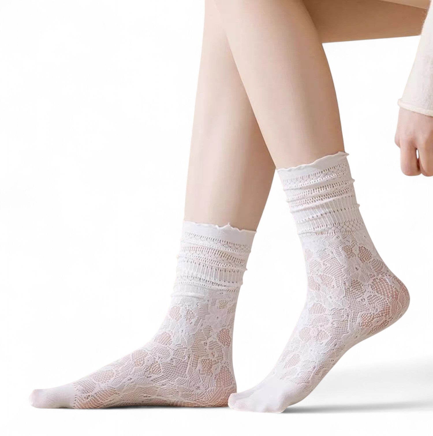 Lace Balletcore Tabi Socks - tutufox - 
