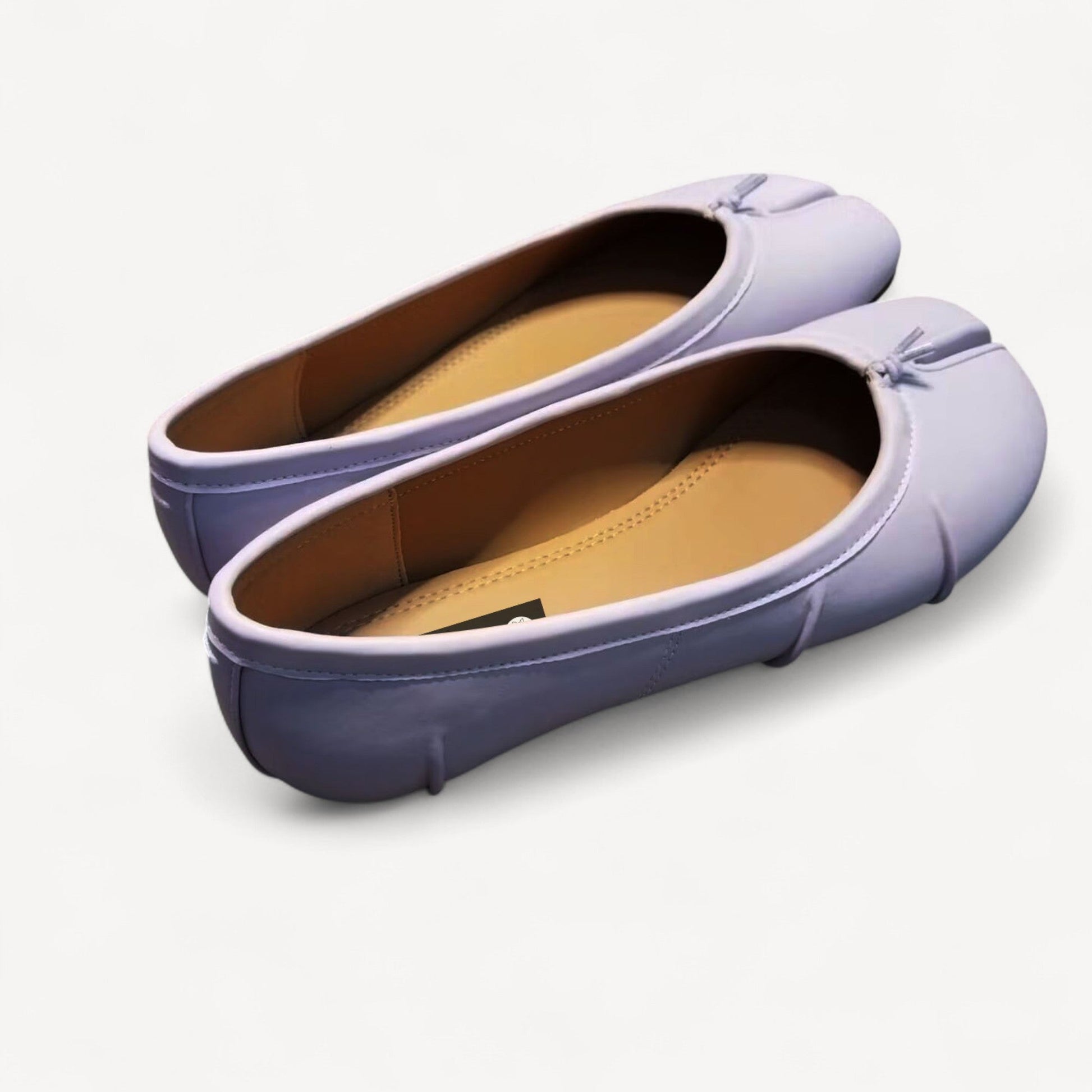 Lavender Ruched Leather Split - Toe Shoes Tabi - tutufox - shoes