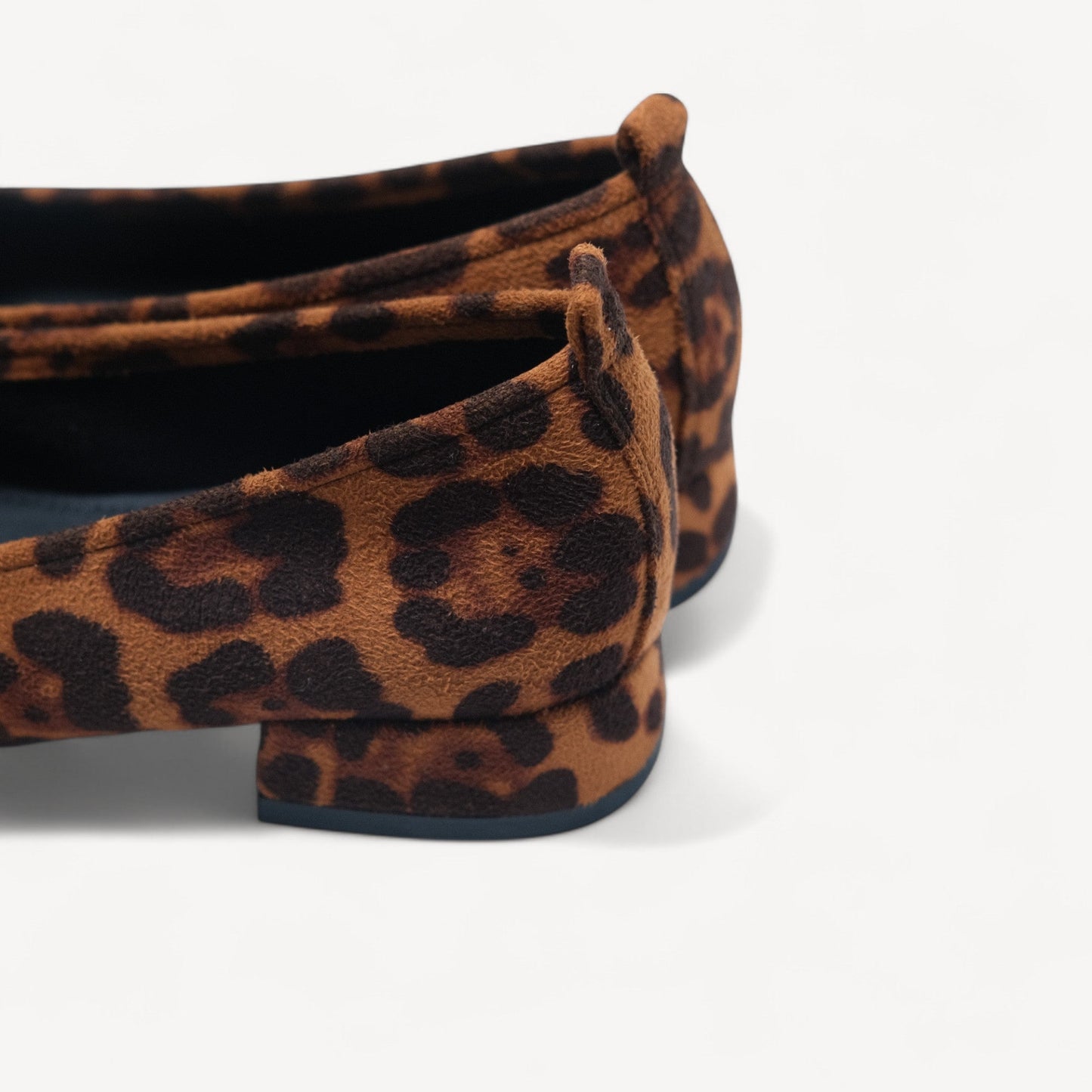 leopard suede bow low heel ballet flats heel detail view