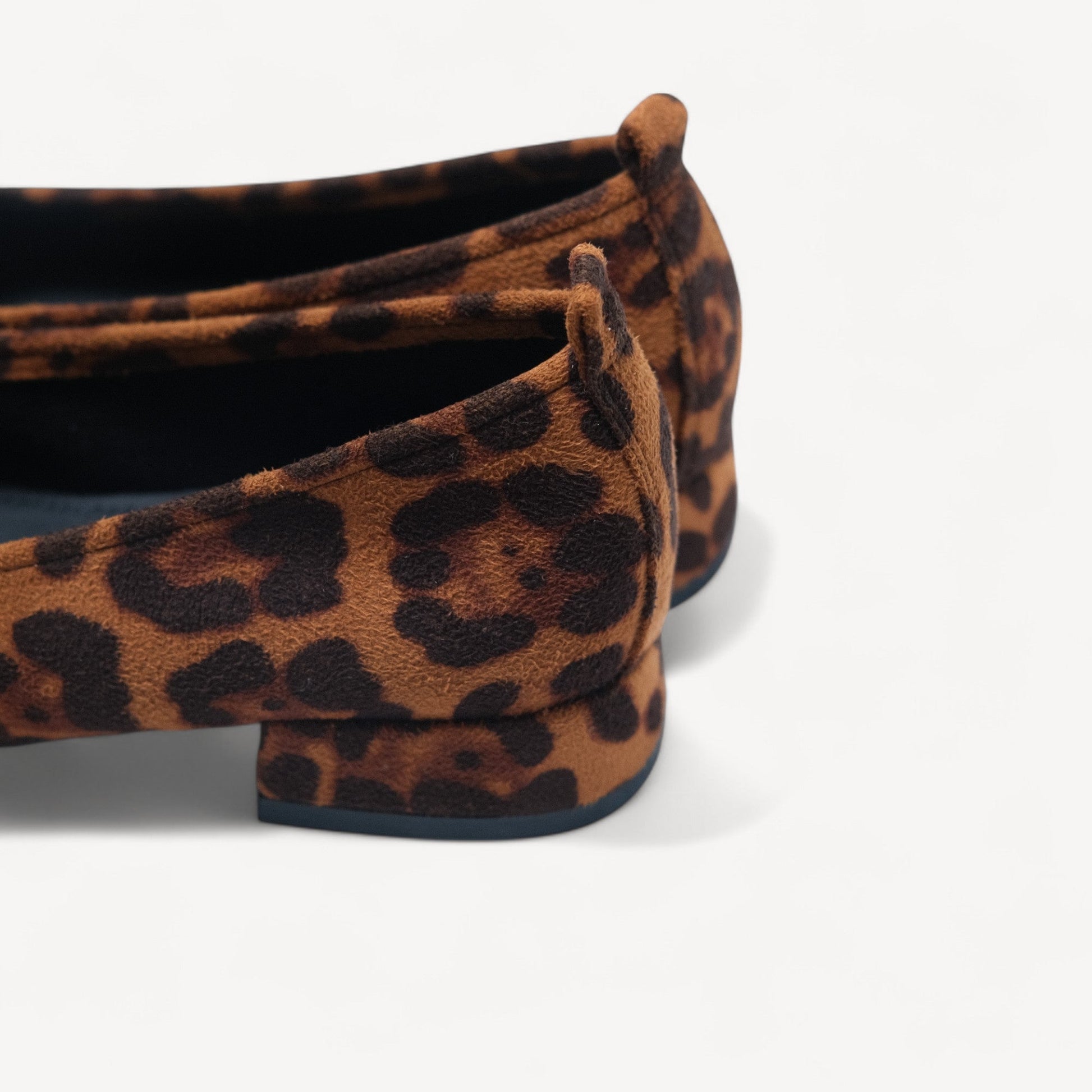 leopard suede bow low heel ballet flats heel detail view