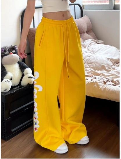 Yellow Side Print Sweatpants