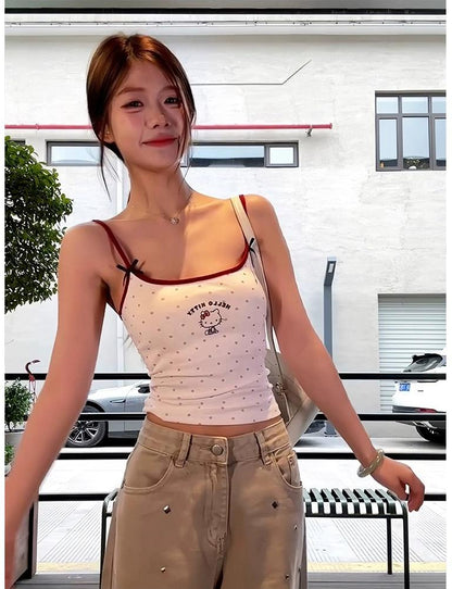 Polka Dot Kitty Print Camisole