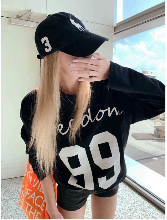 Vintage Black Cotton Long Sleeve Top