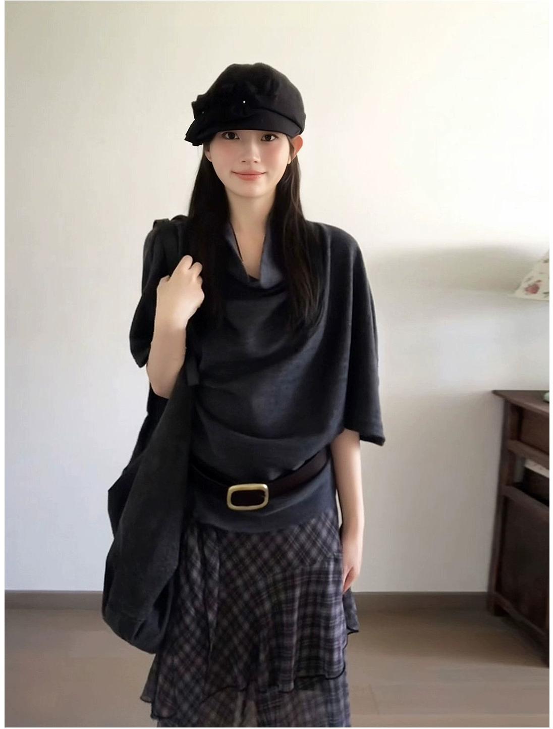 Korean Stacked Collar Knitted Top