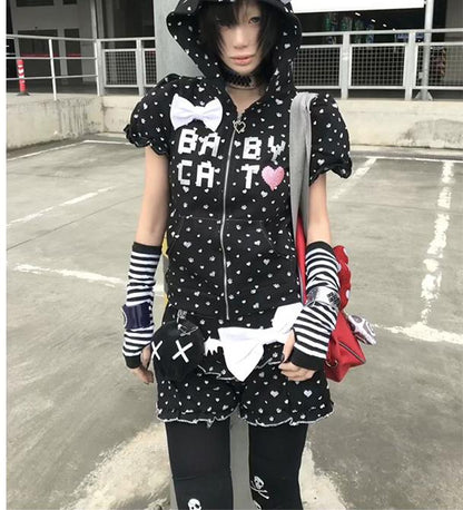 Light Y2K Bubble Sleeve Top