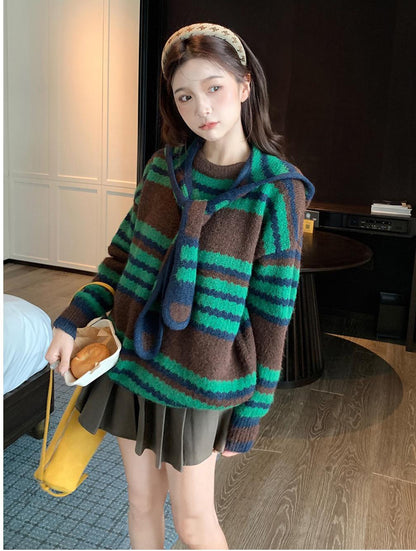Colorblock Hooded Knit Set