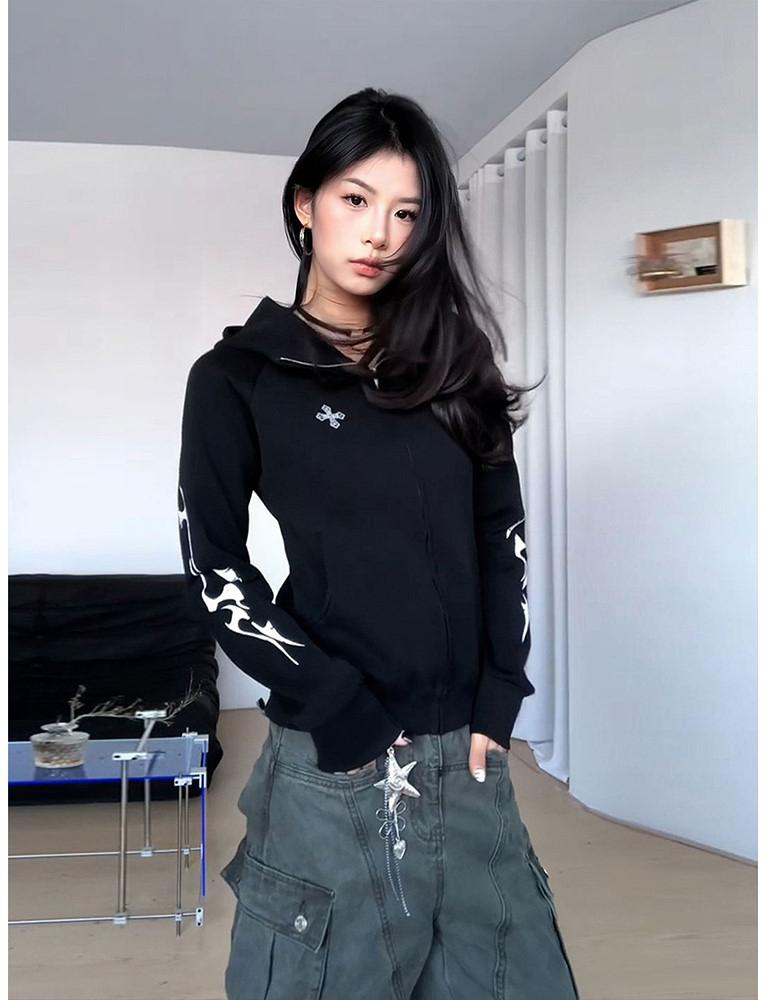 Vintage Girl Hooded Cardigan