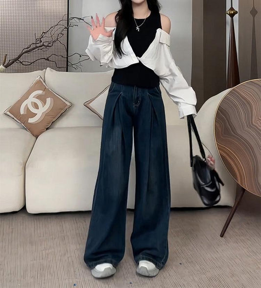 Layered Colorblock Shoulder Shirt