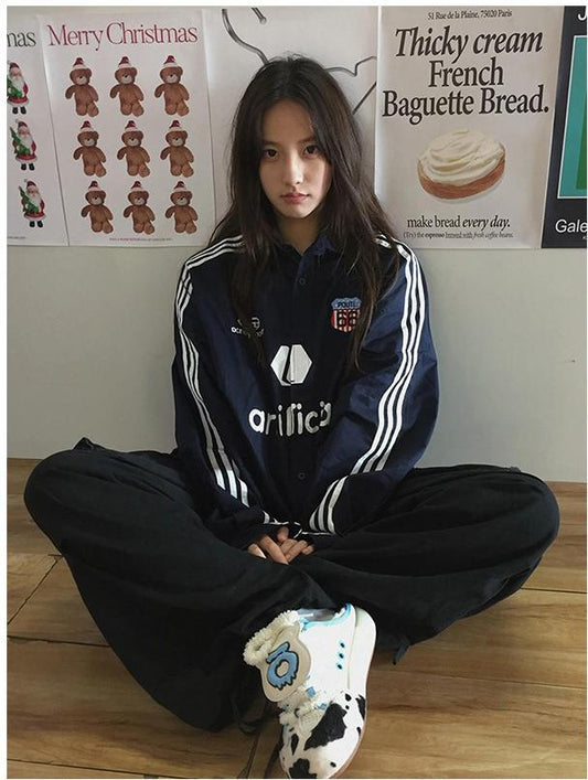 Street Stripe Long Sleeve Sports Shirt