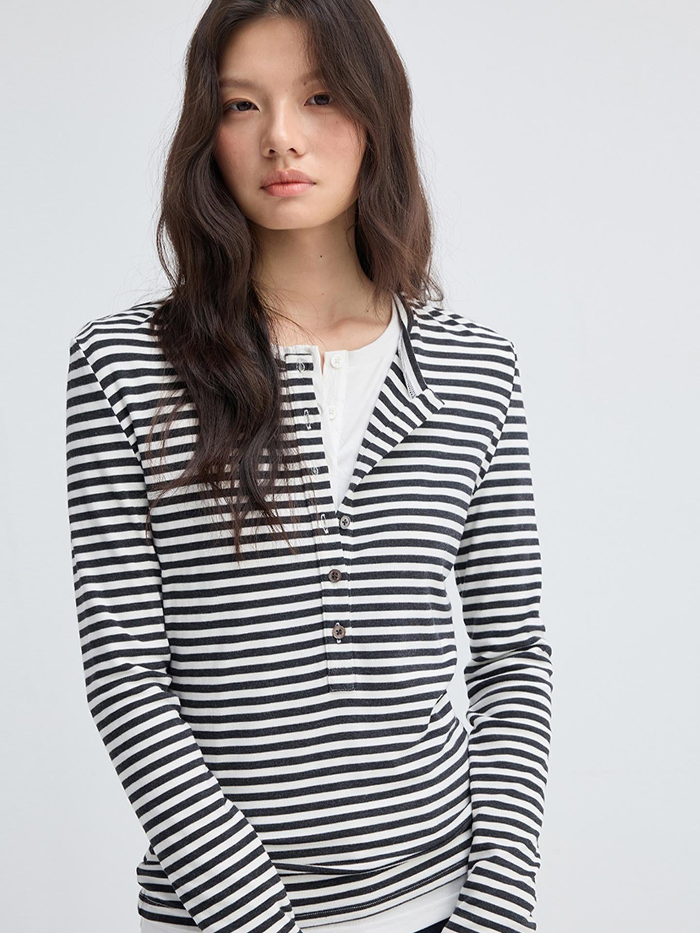 Vintage Stripe Henley Tee