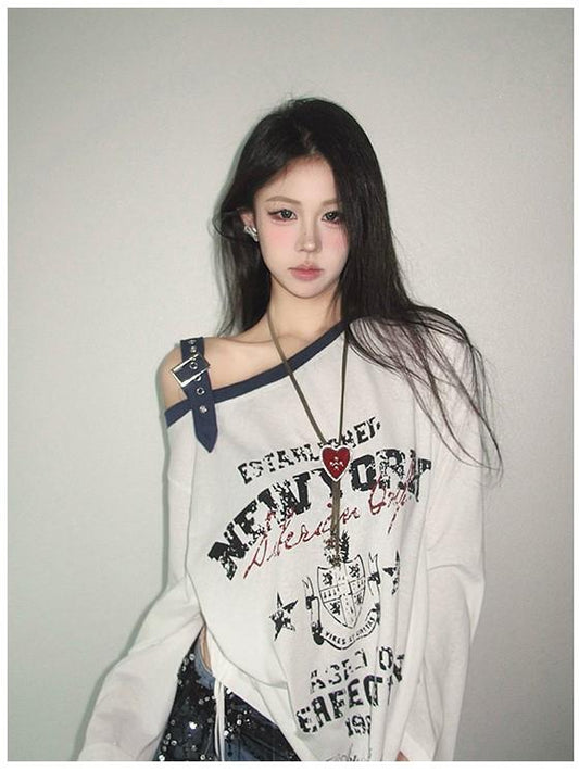One Shoulder Drawstring Tee