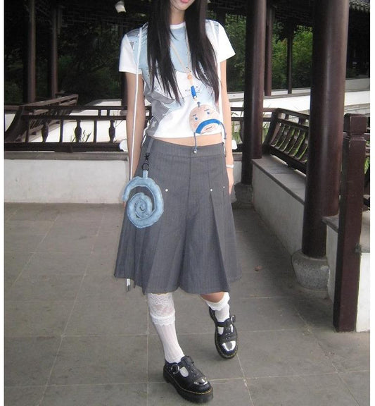 Vintage Studded Pleated Shorts