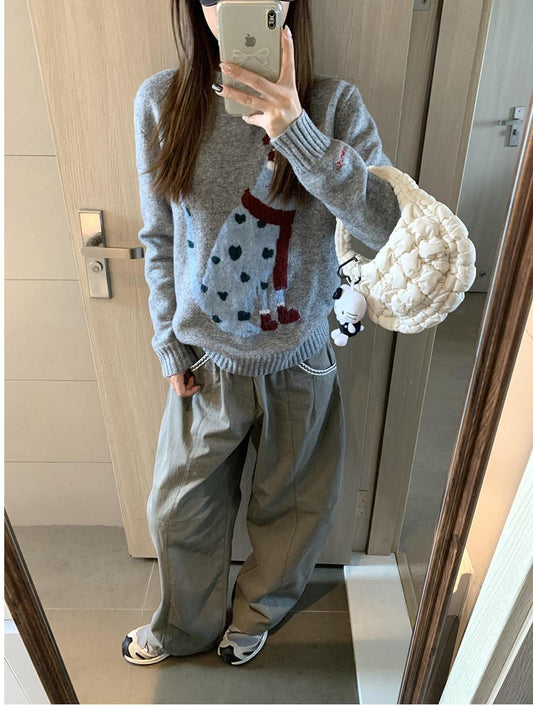 Vintage Colorblock Wide Leg Pants