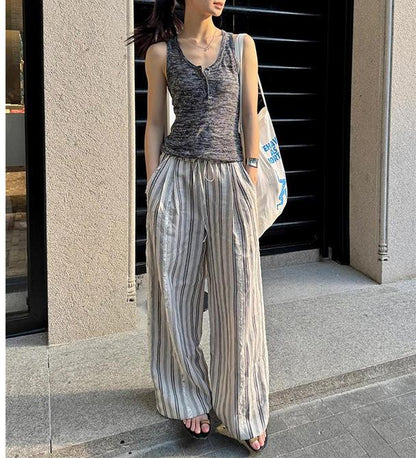 Linen Striped Pants