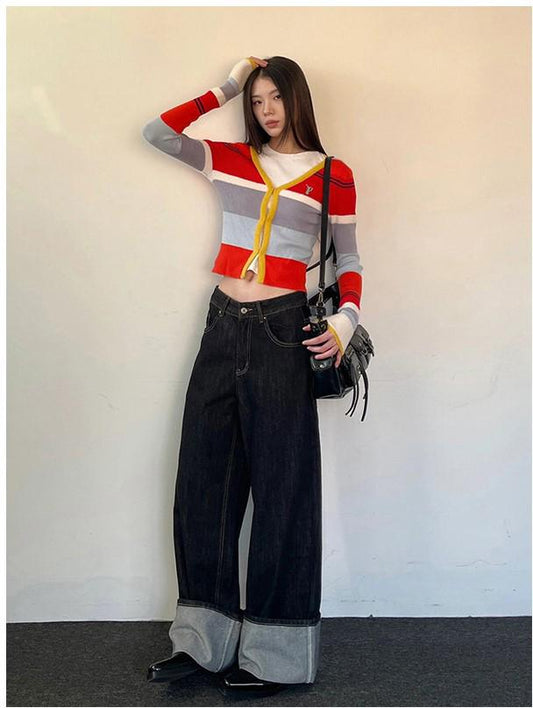 Colorblock Knit Cardigan