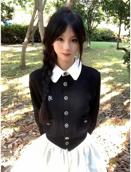 Layered Colorblock Knit Cardigan