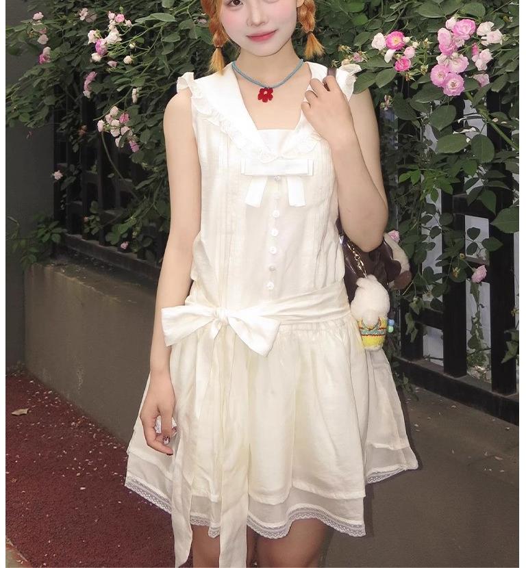 Sailor Neck Sleeveless Dress