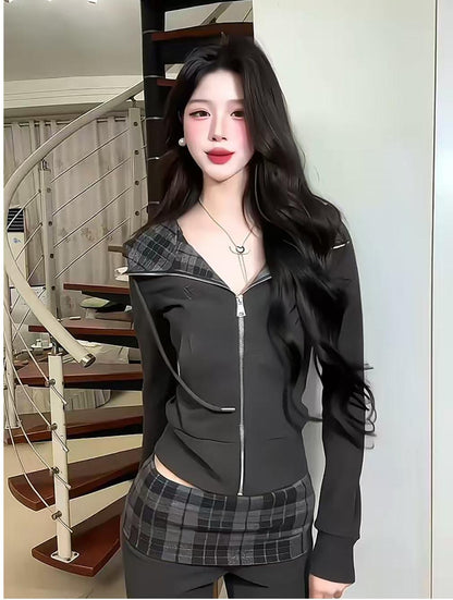 Plaid Patch Hoodie