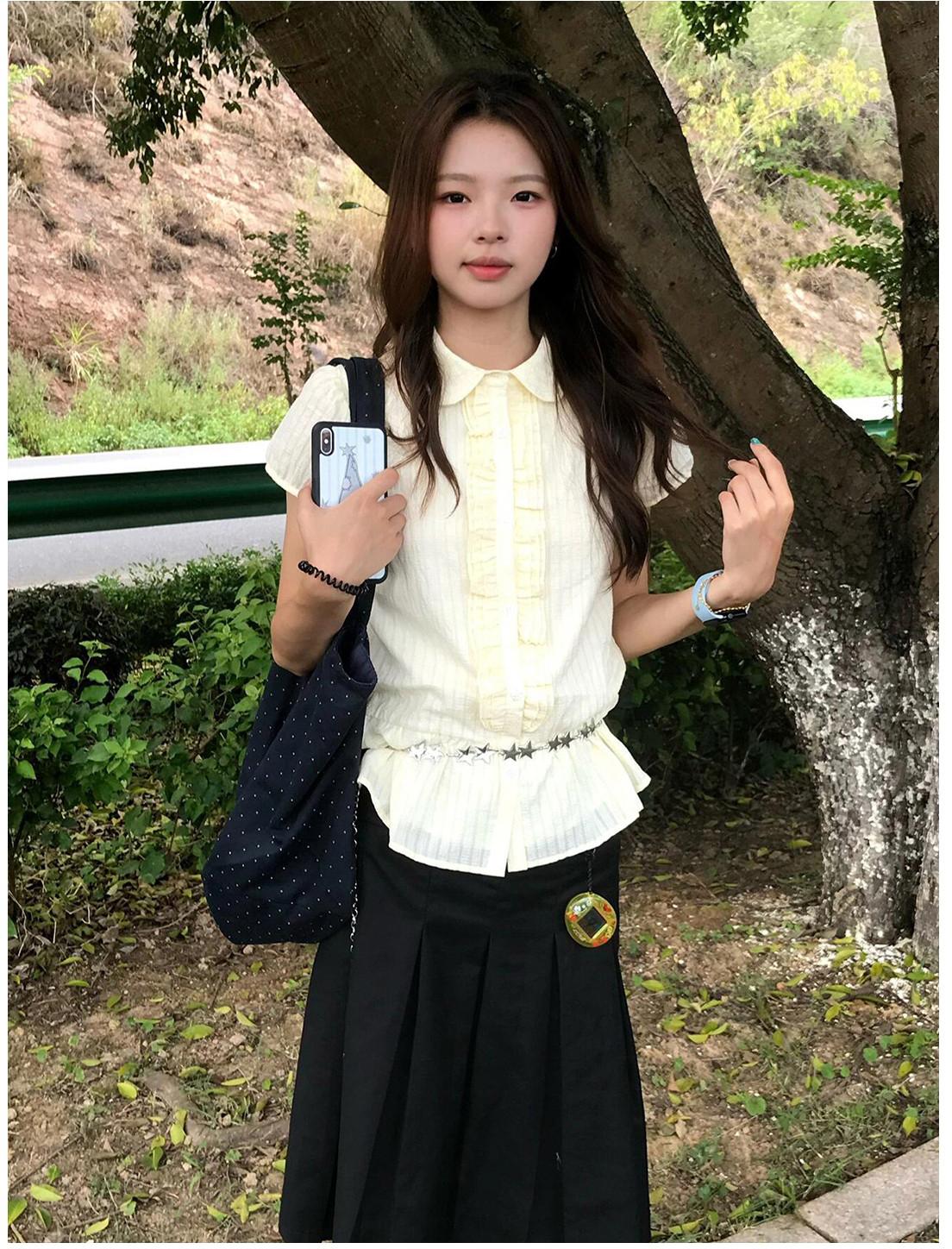 Doll Collar Striped Shirt