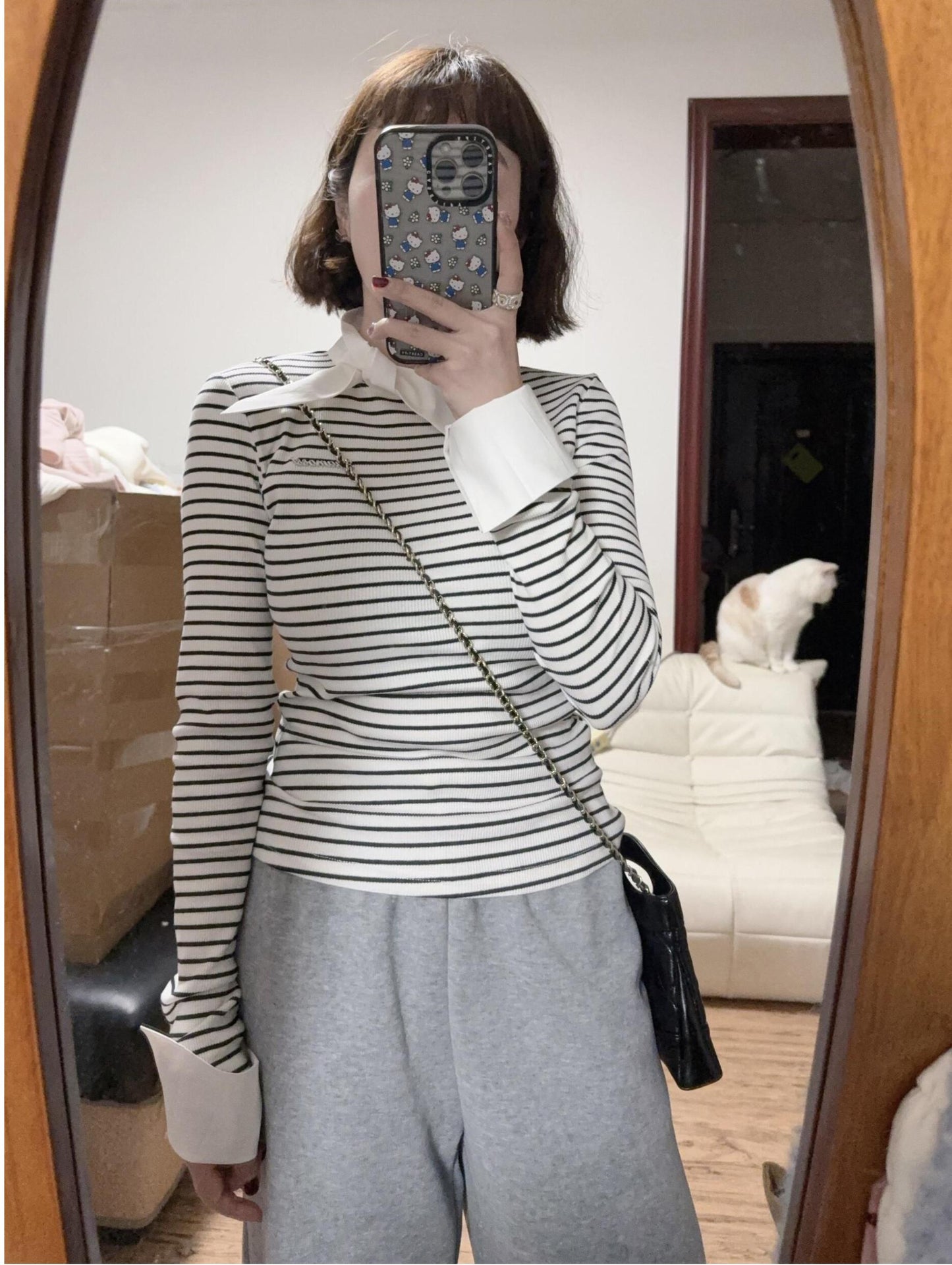 Bow Stripe Layered Tee