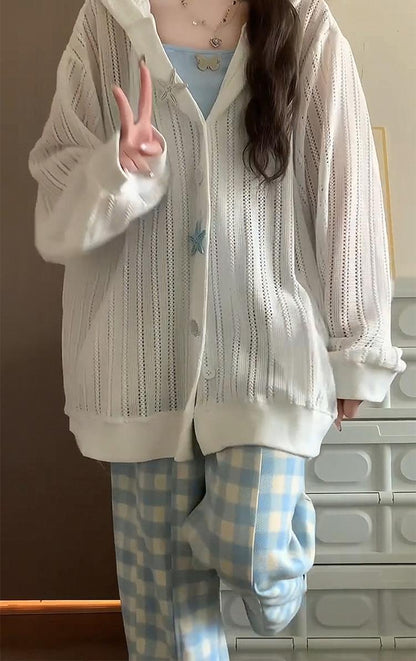 Euro Style Lace Knit Hoodie